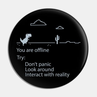 You are offline - Pixel Dinosaur Pin