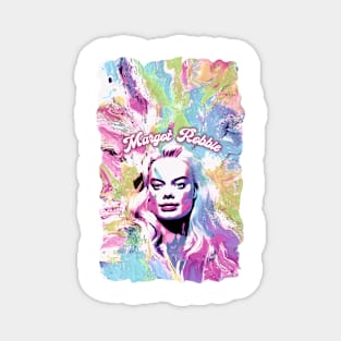 barbie Margot Robbie graphic illustration design by ironpalette Magnet