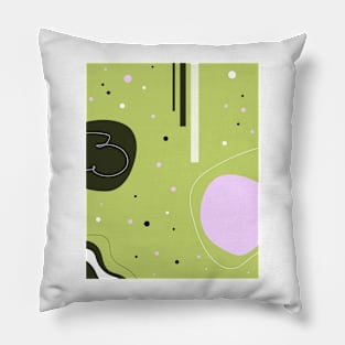 Grass Green Abstract Art Pillow