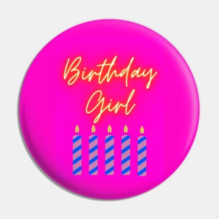 Birthday Girl Five Years Old Pin