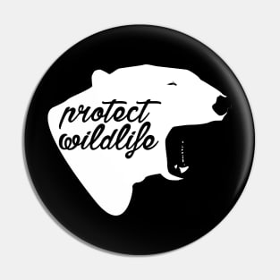 protect wildlife - polar bear Pin