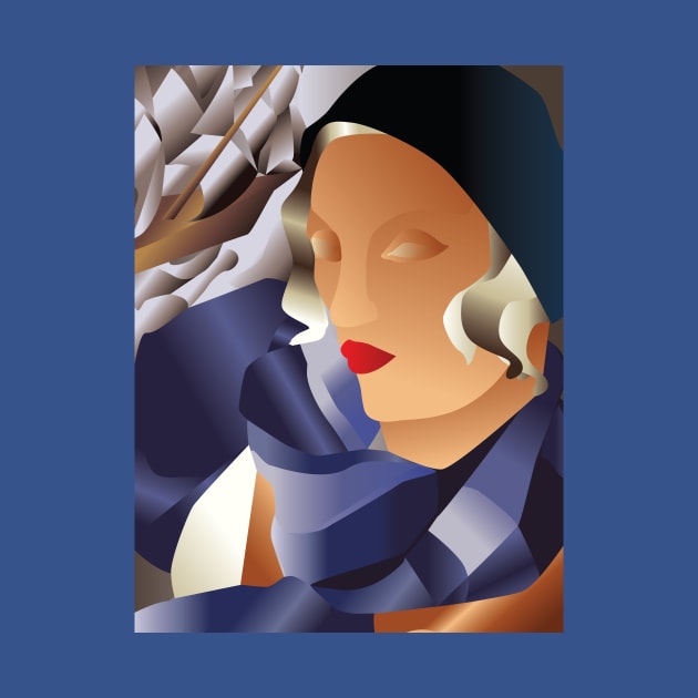 Tamara de Lempicka, The Blue Scarf by ZCardula