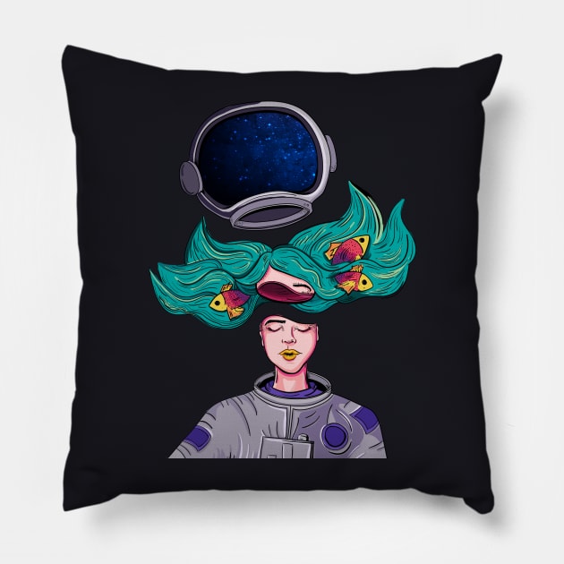 Cosmic Cosmonaut Pillow by nataliapires