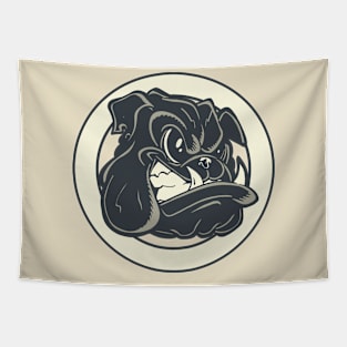 Retro Bulldog Head Tapestry