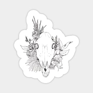 Floral Horse Skull Magnet