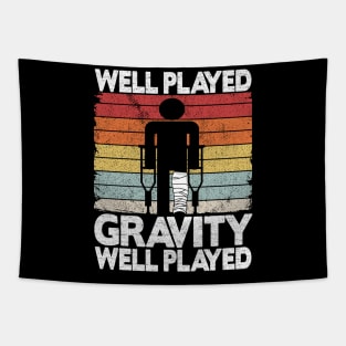 Well Played Gravity Funny Broken Ley Get Well Soon Tapestry