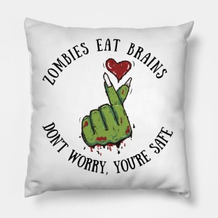 Zombies Eat Brains Funny Halloween Zombie Designs Pillow