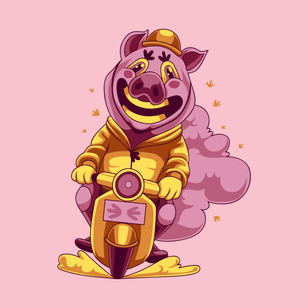 Pig Vespa Rider by Vatrha Kewo