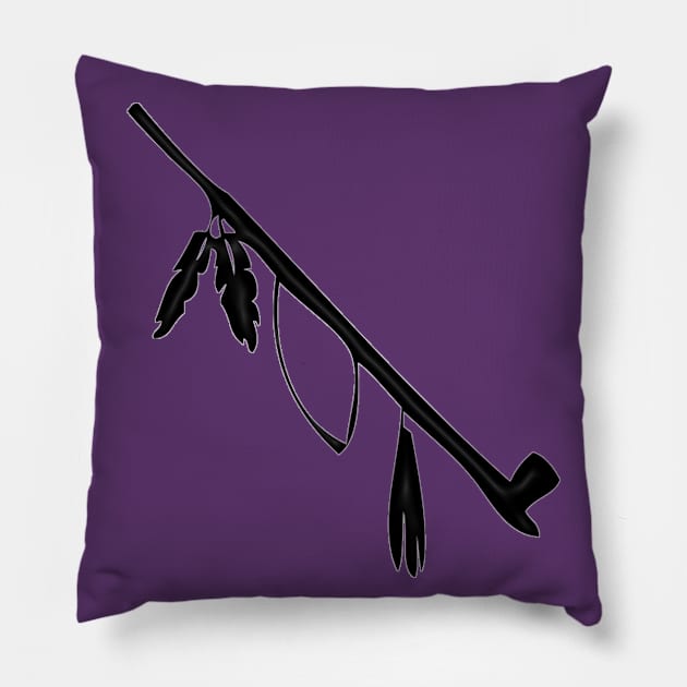 Western Era - Ceremonial Peace Pipe Pillow by The Black Panther