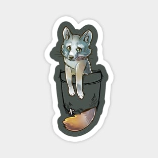 Pocket Cute Grey Fox Magnet