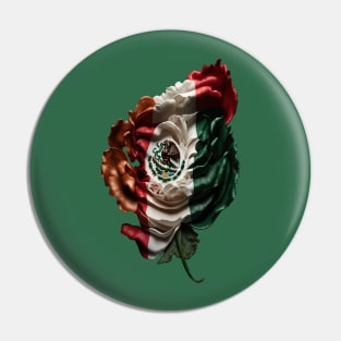 Flag of Mexico, a rose in the colors of Mexico Pin