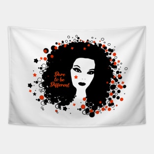 Dare to be different vector girl Tapestry