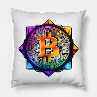 Bitcoin colorful Pillow