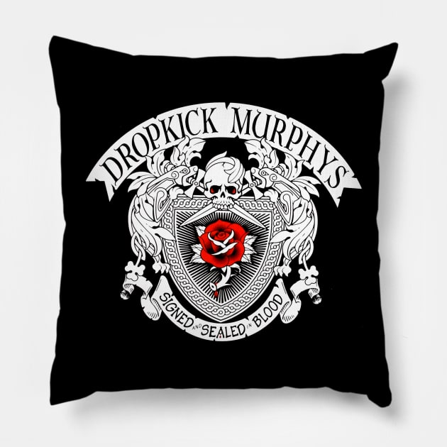 Flower and skull punk band dropkick Pillow by WalkTogether