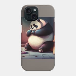 Bored Obese Panda in Depression Phone Case