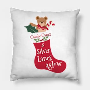 Peppermint Candy Cane Red Christmas Stocking Pillow