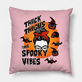 Thick Thighs And Spooky Vibes Pillow