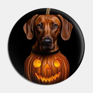 Funny Pumpkin Rhodesian ridgeback Halloween Pin