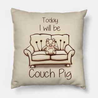 Couch Pig (Monochrome) Pillow