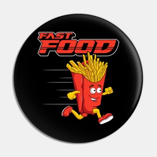 Cute & Funny Fast Food Running French Fries Punny Pin