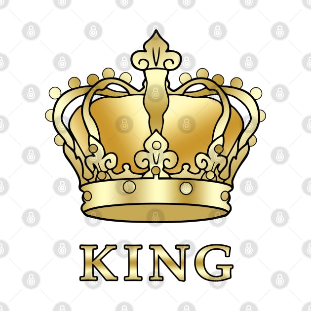 Birthday King Gold Crown T-Shirt Prince Princess King Queen Crown For Boys And Men T-Shirt by sofiartmedia
