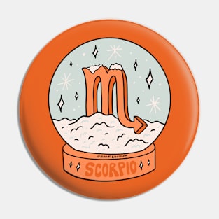 Scorpio Snow Globe Pin