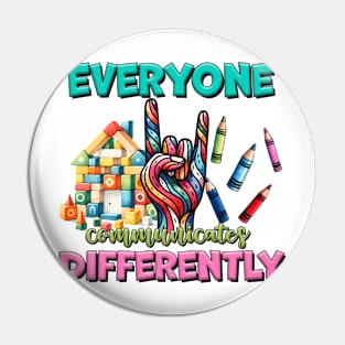 Communicate differently Autism Awareness Gift for Birthday, Mother's Day, Thanksgiving, Christmas Pin