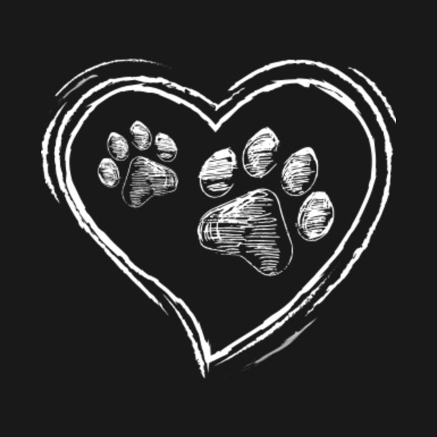 Download Dog Puppy Shirt - I Love Dogs Paw Print Heart Cute Women ...