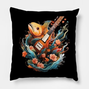 Goldfish Playing Guitar Pillow