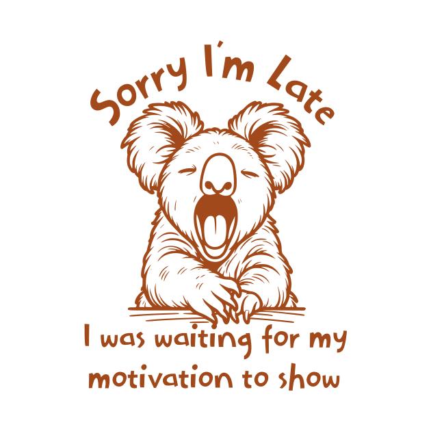 Nostalgic Koala Motivation Tee - Funny Procrastination Quote, Cute Animal Sarcastic Humor for Men & Women by SavantArts