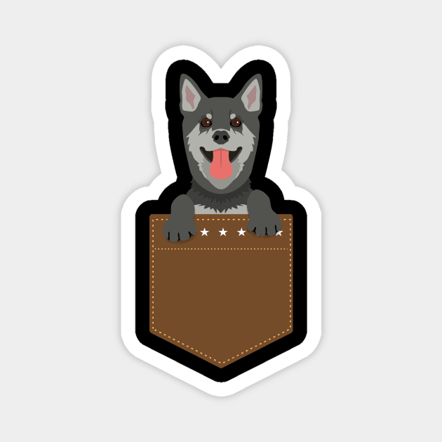 Adorable Puppy Peeking Out Of Your Pocket Dog Magnet by theperfectpresents