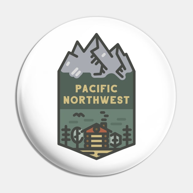 Pacific Northwest Cabin Pin by happysquatch