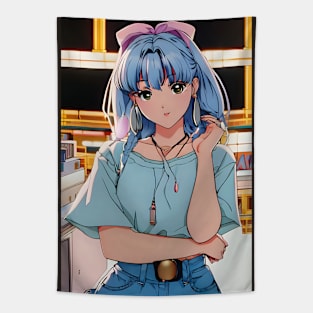 90s style anime girl nineties anime girl Tapestry