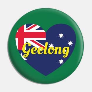 Geelong VIC Australia Australian Flag Heart Pin