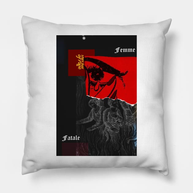 Femme fatale, Dark feminine, rage poster feminism rage wall art Pillow by GraphicO