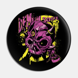 Japanese Demon Art Face Skull Devil Oni Harajuku Horror Pin