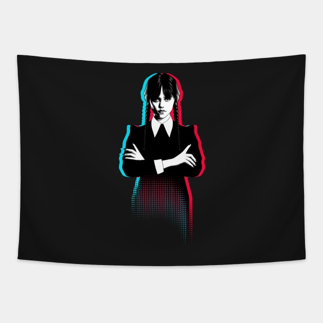 Wednesday  Addams Digital Art Tapestry by tomodaging