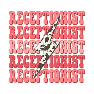 Retro Groovy Western Cowhide Receptionist T-Shirt