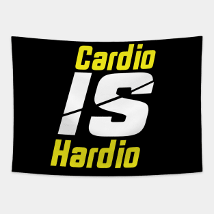 Cardio Is hardio, motivational quote Tapestry