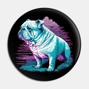 Vaporwave Bulldog Pin