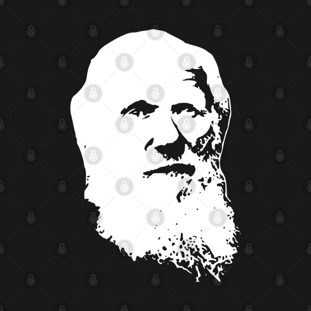 Charles Darwin Black On White by Nerd_art