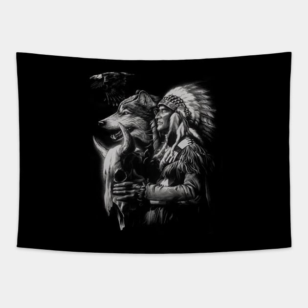 Native American spirit Tapestry by GNDesign