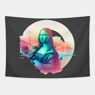 Mona Lisa Vaporwave Tapestry