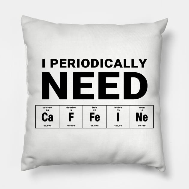 I periodically need caffeine Pillow by WikiTees