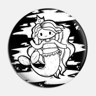 Cute Mermaid Illustration Pin