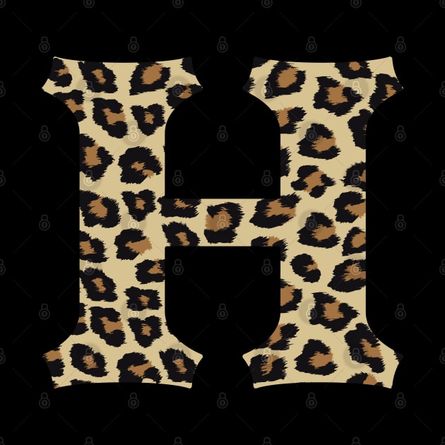 Letter H Leopard Cheetah Monogram Initial by squeakyricardo