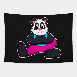 Panda at Yoga stretching exercises Tapestry