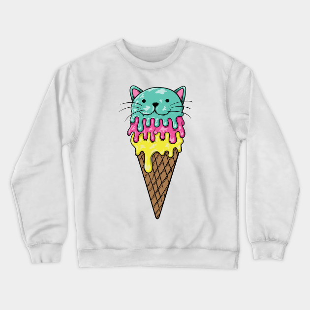 Icecream Cats Ice Cream And Cats Cat Crewneck Sweatshirt