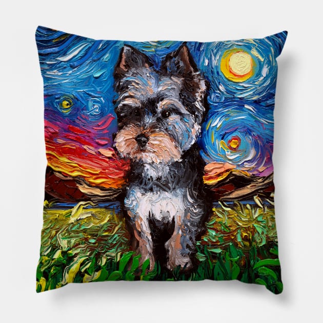 Yorkie Night 2 full image Pillow by sagittariusgallery