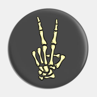 Creepy Halloween Skeleton Hand Gesture Swearing Pin